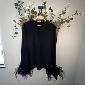 ZARA feather cuff blouse